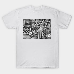 Ethnic black and white pattern T-Shirt